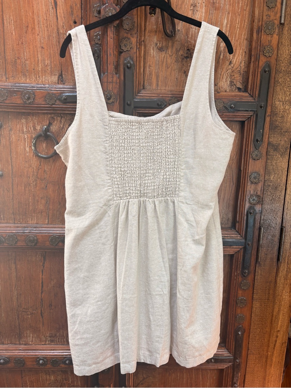 Old Navy Beige Linen Blend Dress NWOT PXL - Picture 2 of 4